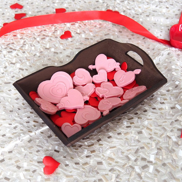 Изображение товара Форма для шоколада Мультидом Сердечки ассорти VL80-558