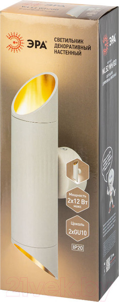 Изображение товара Бра ЭРА WL52 WH/GD / Б0061200 (белый/золото)