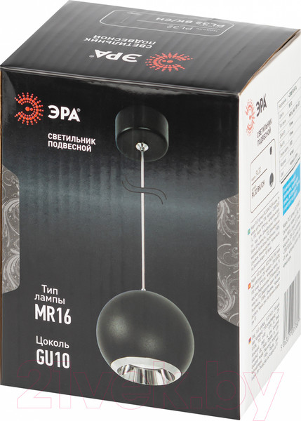 Изображение товара Потолочный светильник ЭРА PL32 BK/CH MR16 GU10 / Б0061380 (черный/хром)