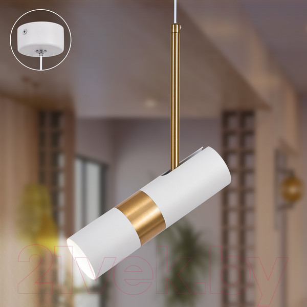 Изображение товара Потолочный светильник ЭРА PL33 WH/GD MR16 GU10 / Б0061381 (белый/золото)