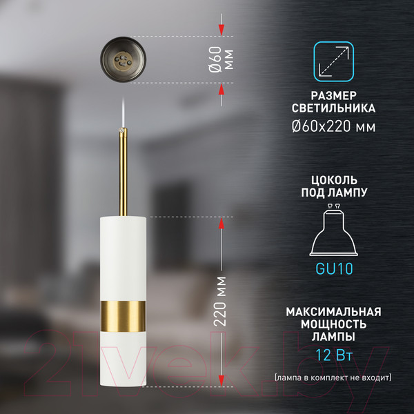 Изображение товара Потолочный светильник ЭРА PL33 WH/GD MR16 GU10 / Б0061381 (белый/золото)