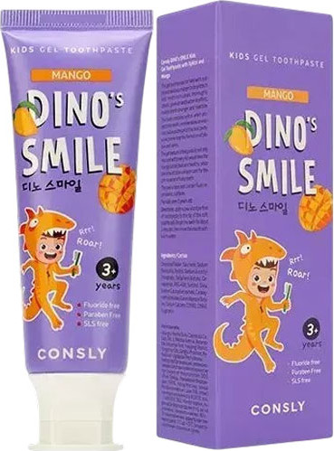 Изображение товара Зубная паста Consly Kids Dino's Smile С ксилитом и вкусом манго (60г)