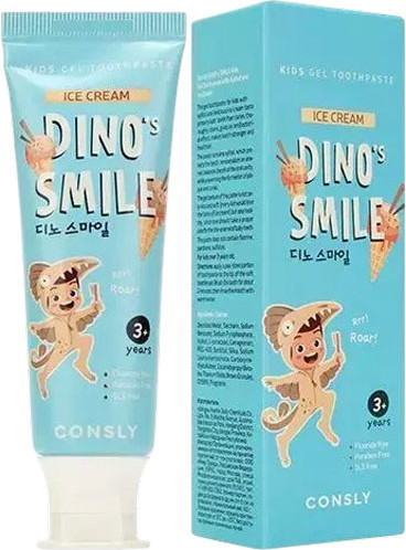 Изображение товара Зубная паста Consly Kids Dino's Smile С ксилитом и вкусом пломбира (60г)