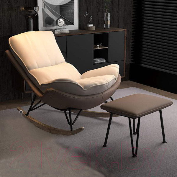 Изображение товара Кресло-качалка Mio Tesoro Монга (коричневый/ белый)