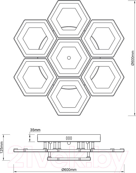 Изображение товара Люстра ESCADA Hexagon 10204/7LED