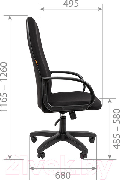 Изображение товара Кресло офисное Chairman 279 (ткань T08, черный)