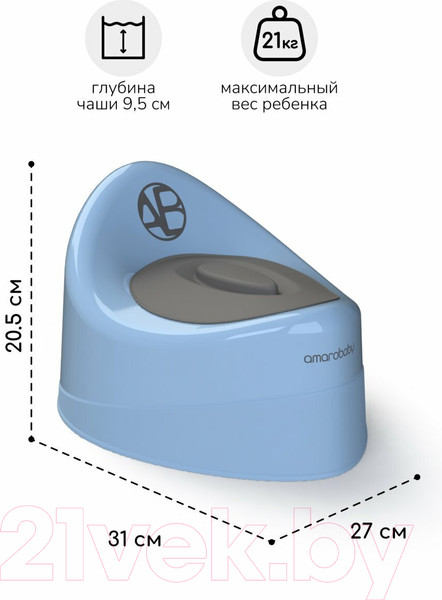 Изображение товара Детский горшок Amarobaby Fort с крышкой / AB221102F/19 (голубой)