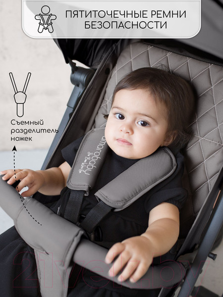 Изображение товара Детская прогулочная коляска Amarobaby Airy / AB23-10AIRY/11 (серый)