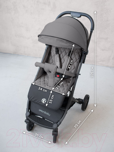Изображение товара Детская прогулочная коляска Amarobaby Airy / AB23-10AIRY/11 (серый)