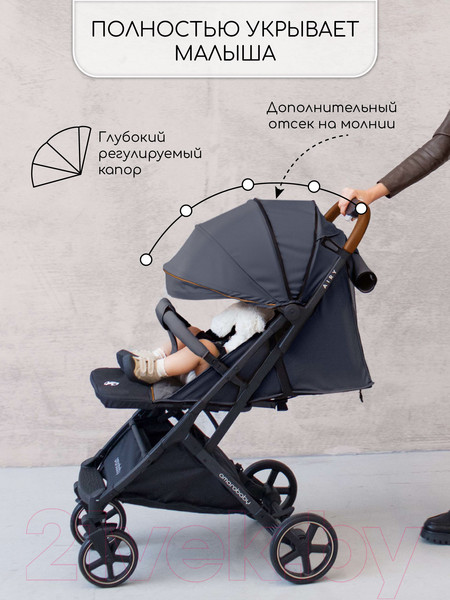 Изображение товара Детская прогулочная коляска Amarobaby Airy / AB23-10AIRY/09 (черный)