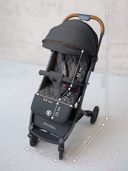 Изображение товара Детская прогулочная коляска Amarobaby Airy / AB23-10AIRY/09 (черный)