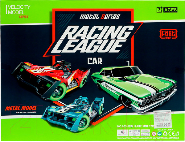 Изображение товара Набор игрушечных автомобилей Sima-Land Гоночные 055-12 / 9666988