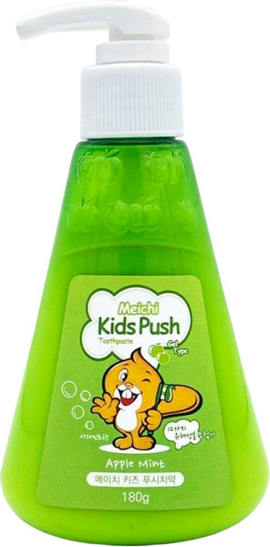 Изображение товара Зубная паста Hanil Meichi Kids Push Apple Mint Со вкусом яблока и мяты (180г)
