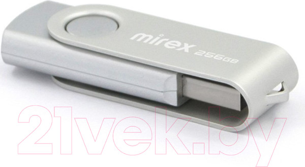 Изображение товара USB flash накопитель Mirex Swivel Silver 256GB (13600-FMUSI256)