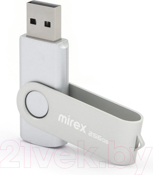 Изображение товара USB flash накопитель Mirex Swivel Silver 256GB (13600-FMUSI256)