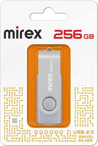 Изображение товара USB flash накопитель Mirex Swivel Silver 256GB (13600-FMUSI256)