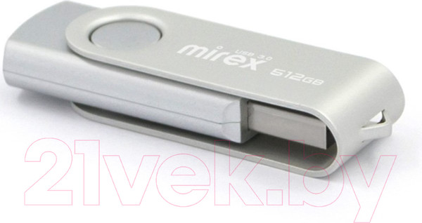 Изображение товара USB flash накопитель Mirex Swivel Silver 512GB (13600-FM3SS512)