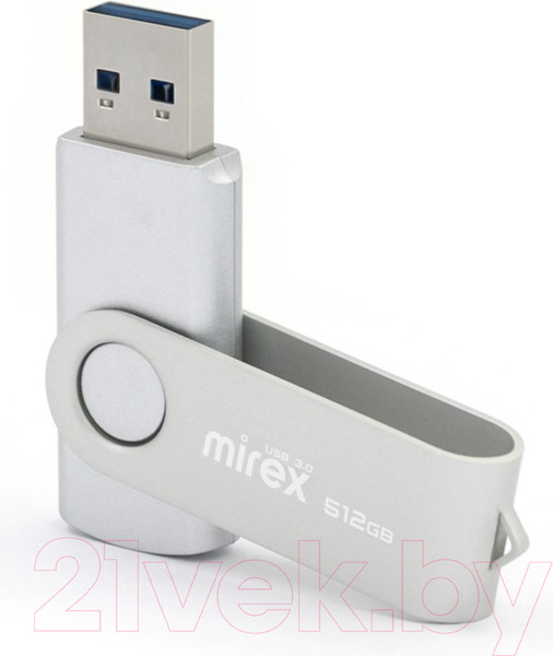 Изображение товара USB flash накопитель Mirex Swivel Silver 512GB (13600-FM3SS512)