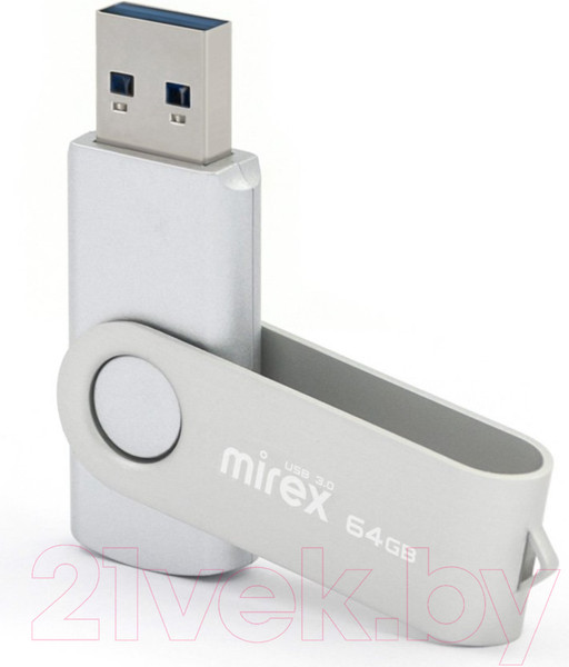 Изображение товара USB flash накопитель Mirex Swivel Silver 64GB (13600-FM3SVS64)