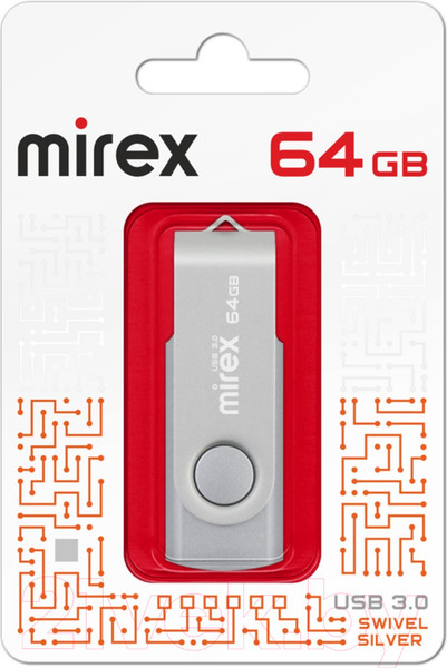 Изображение товара USB flash накопитель Mirex Swivel Silver 64GB (13600-FM3SVS64)