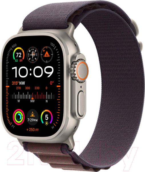 Изображение товара Умные часы Apple Watch Ultra 2 LTE 49mm (титановый корпус/индиго, текстильный ремешок)