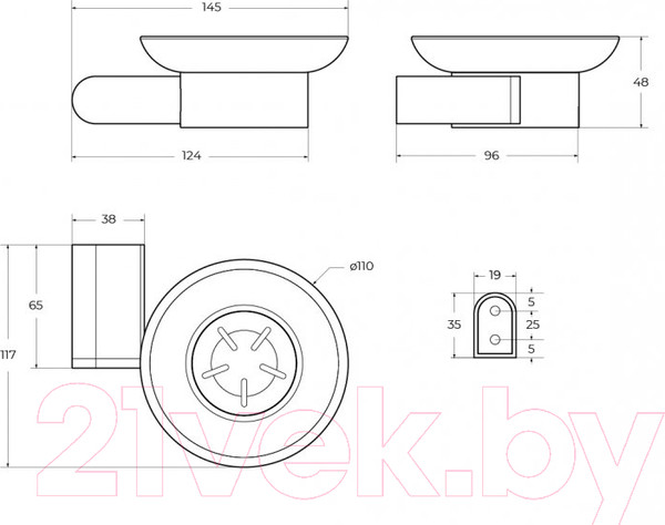 Изображение товара Мыльница Cezares STYLUS-SODS-01