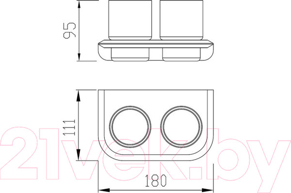 Изображение товара Набор стаканов для зубной щетки и пасты Cezares LINER-TUMDS-GM