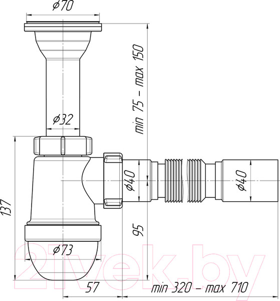 Изображение товара Сифон Ани Пласт C0505
