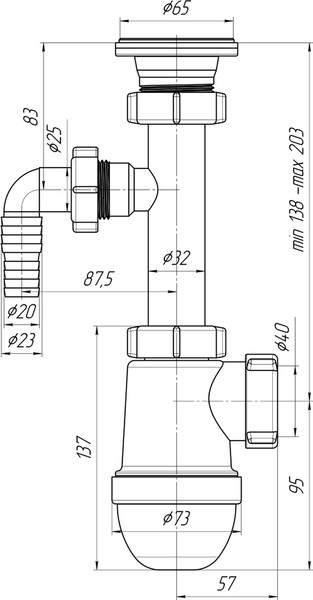 Изображение товара Сифон Ани Пласт C1300