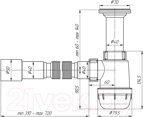 Изображение товара Сифон Ани Пласт А0515