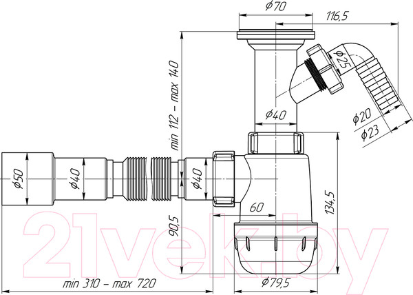 Изображение товара Сифон Ани Пласт А2015