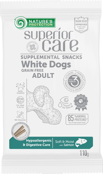 Изображение товара Лакомство для собак Nature's Protection Superior Care White Dogs с лососем / KIKNPSC47199 (110г)