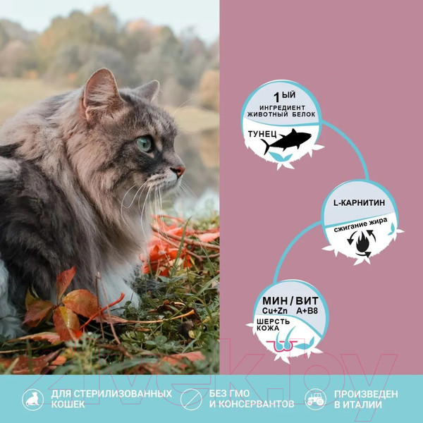 Изображение товара Сухой корм для кошек Unica Classe Adult Sterilized Sensitive (300г)