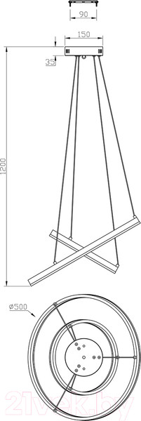 Изображение товара Потолочный светильник ESCADA Void 10254/2LED (Black APP)