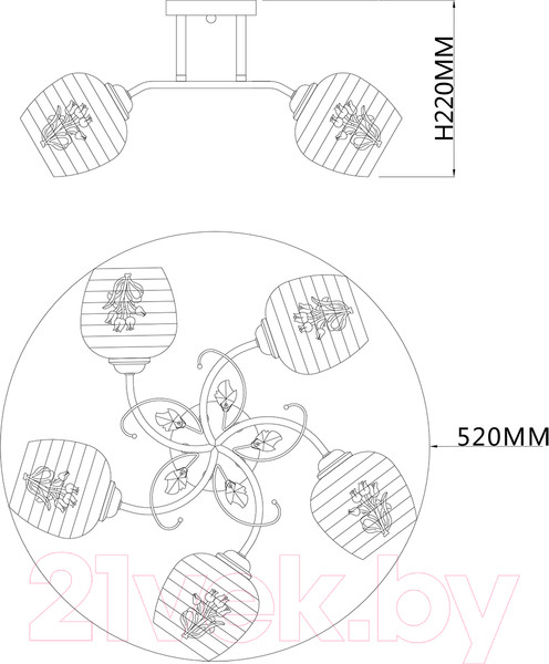 Изображение товара Люстра ESCADA Anemone 1121/5PL