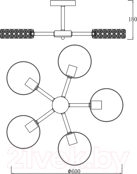 Изображение товара Люстра ESCADA Banjo 679/5P (Black)