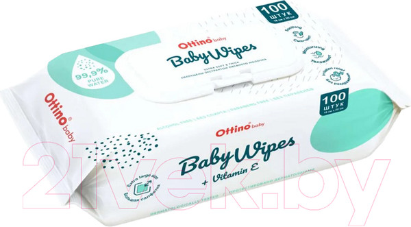 Изображение товара Влажные салфетки детские Ottino С клапаном (100шт)