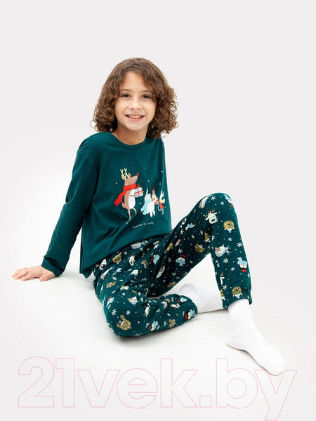 Изображение товара Пижама детская Mark Formelle 563323 (р.128-64-57, хвоя/зверята на хвое)