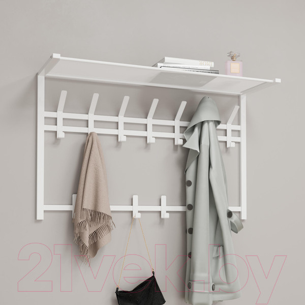 Изображение товара Вешалка для одежды ЗМИ Торонто 32 с полкой / ВСПТ32 (белый)