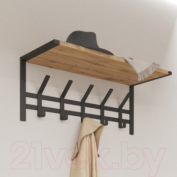 Изображение товара Вешалка для одежды ЗМИ Торонто 21Д с полкой / ВСПТ21Д (черный)