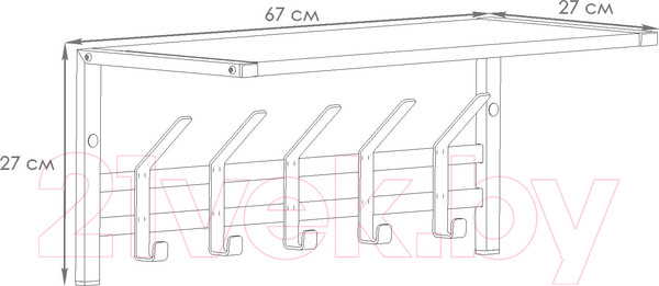 Изображение товара Вешалка для одежды ЗМИ Торонто 21Д с полкой / ВСПТ21Д (черный)