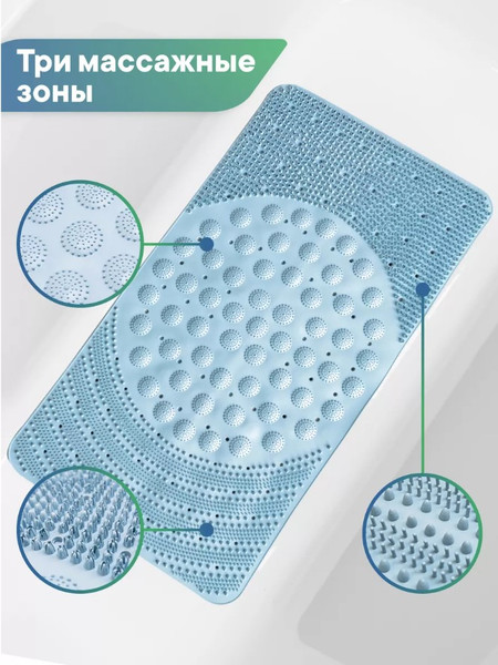 Изображение товара Коврик на присосках Вилина Лужайка 68071 (68x38, дымчато-голубой)