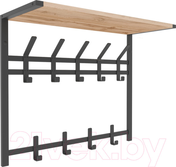 Изображение товара Вешалка для одежды ЗМИ Торонто 22Д с полкой / ВСПТ22Д (черный)