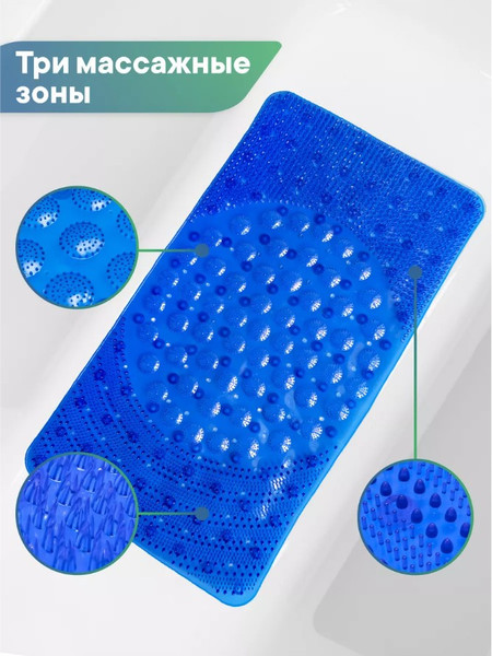 Изображение товара Коврик на присосках Вилина Лужайка 68071 (68x38, синий)