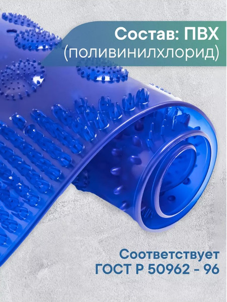 Изображение товара Коврик на присосках Вилина Лужайка 68071 (68x38, синий)