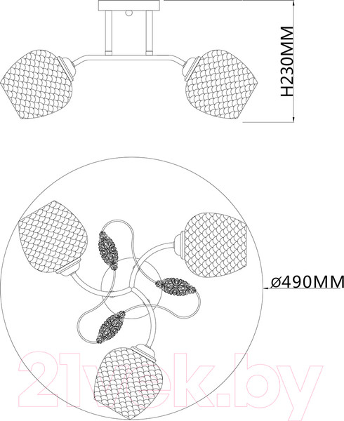 Изображение товара Люстра ESCADA Sorbaria 1108/3PL