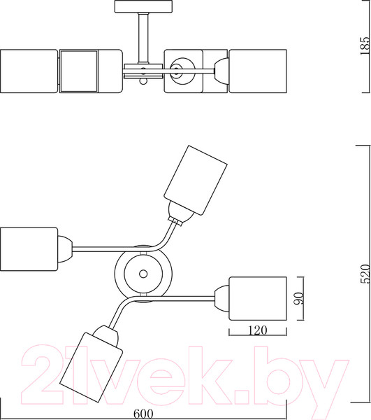 Изображение товара Люстра ESCADA Vertigo 1131/4P (Black/Gold)