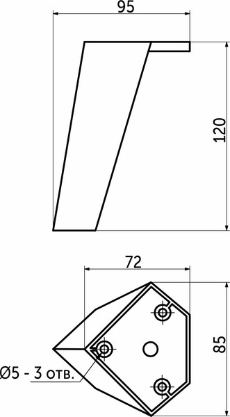 Изображение товара Опора мебельная AKS B-17 120 (черный)