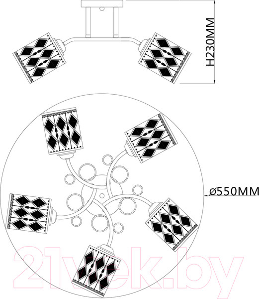 Изображение товара Люстра ESCADA Оптима 1106/5PL