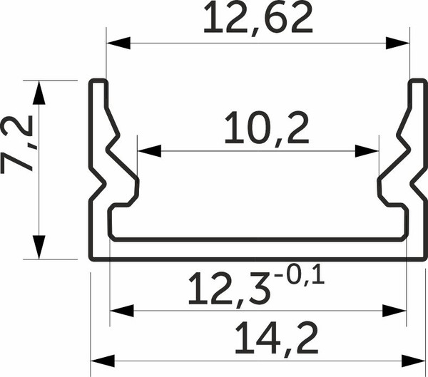 Изображение товара Профиль для светодиодной ленты AKS Sirius-1407S накладной с экраном (3м, черный)